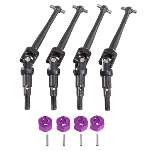 QPAJWAKS for MJX Hyper go 1/16 16207 16208 16209 16210 H16 RC Auto Rad Hex Metall CVD Antriebswelle Rad Schloss Mutter Upgrade Teile Schwarz(Purple) von QPAJWAKS
