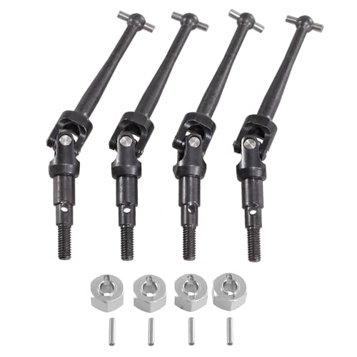 QPAJWAKS for MJX Hyper go 1/16 16207 16208 16209 16210 H16 RC Auto Rad Hex Metall CVD Antriebswelle Rad Schloss Mutter Upgrade Teile Schwarz(Silver) von QPAJWAKS