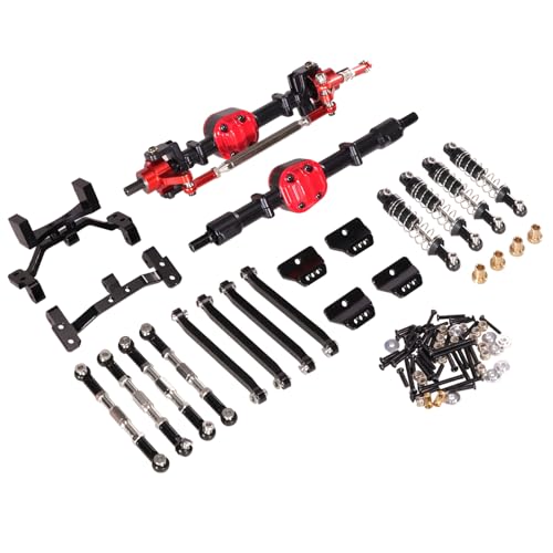 QPAJWAKS for MN-Modell New 99s RC Car der zweiten Generation aus Metall, Upgrade-Kit for Vorder- und Hinterachse, Spurstange, Stoßdämpfer(Black Set) von QPAJWAKS