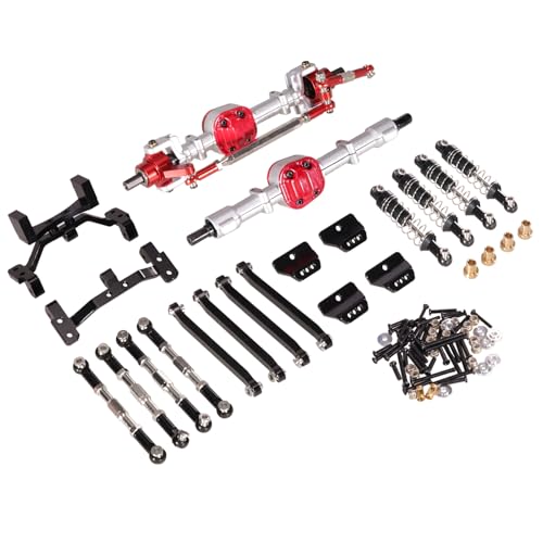 QPAJWAKS for MN-Modell New 99s RC Car der zweiten Generation aus Metall, Upgrade-Kit for Vorder- und Hinterachse, Spurstange, Stoßdämpfer(Silver and Black) von QPAJWAKS
