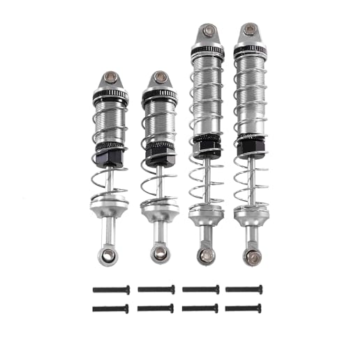 QPAJWAKS for Wltoys 12428 12423 12427 12429 FY-03 4 stücke Metall Öl Stoßdämpfer Dämpfer 1/12 RC Auto Upgrade Teile Zubehör(F and R Silver) von QPAJWAKS