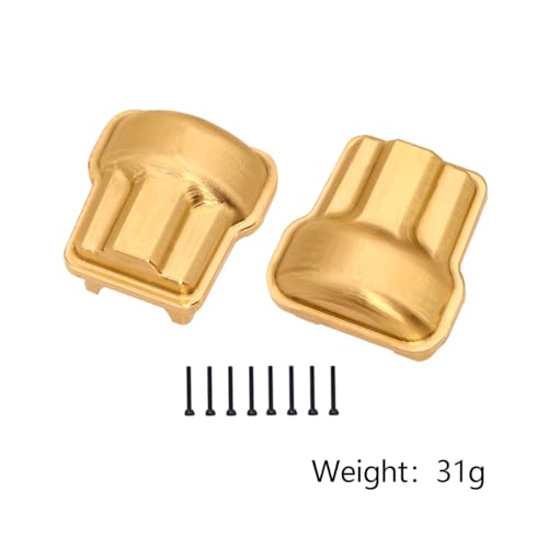 TRX4M Brass Front Rear Axle Weight Steering Knuckle Diff Cover Wheel Hex Hub for Traxxas 1/18 RC Crawler TRX-4M Upgrade Parts(2Pcs Diff Cover) von QPAJWAKS