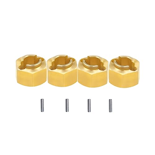 TRX4M Brass Front Rear Axle Weight Steering Knuckle Diff Cover Wheel Hex Hub for Traxxas 1/18 RC Crawler TRX-4M Upgrade Parts(4Pcs 4MM) von QPAJWAKS