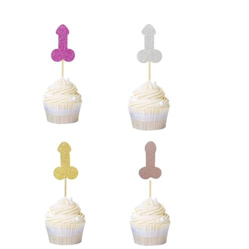 24 Stück Junggesellinnenabschied-Dekorationen, Brautparty, Cupcake-Topper, lustige Party-Dekorationen für Hochzeit, Verlobung, Junggesellenabschied 24 Stück Junggesellinnenabschied-Dekorationen, Brautparty, Cupcake-Topper, lustige Party-Dekorationen für Hochzeit, Verlobung, Junggesellenabschied von QPARTYFIRE