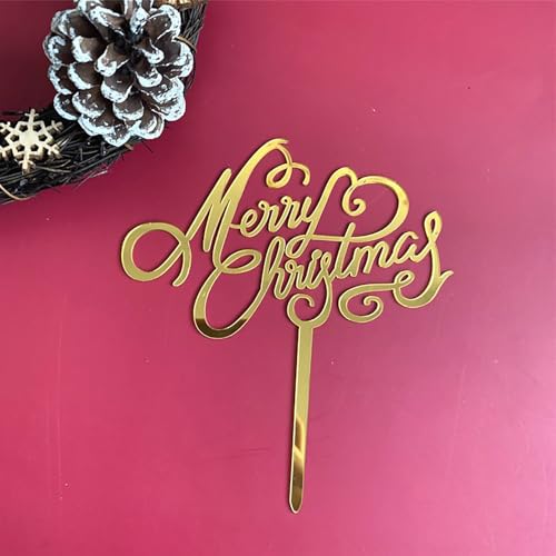 Cupcake-Aufsätze, "Merry Christmas"-Kuchenaufsätze, goldfarben, Acryl, für Weihnachten und Neujahr, Party-Kuchendekorationen Cupcake-Aufsätze, "Merry Christmas"-Kuchenaufsätze, goldfarben, Acryl, für Weihnachten und Neujahr, Party-Kuchendekorationen von QPARTYFIRE