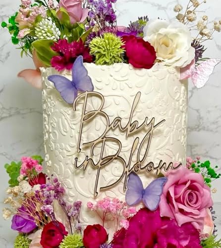 Tortenaufsatz "Baby in Blüte" aus Holz, für Babyparty, Kuchendekoration für Schwangerschaftsankündigung, Partyzubehör Tortenaufsatz "Baby in Blüte" aus Holz, für Babyparty, Kuchendekoration für Schwangerschaftsankündigung, Partyzubehör von QPARTYFIRE