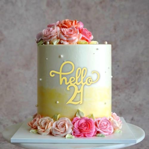 Tortenaufsatz "Hello 53.3 cm, Acryl, 21. Geburtstag, Party-Dekoration Tortenaufsatz "Hello 53.3 cm, Acryl, 21. Geburtstag, Party-Dekoration von QPARTYFIRE