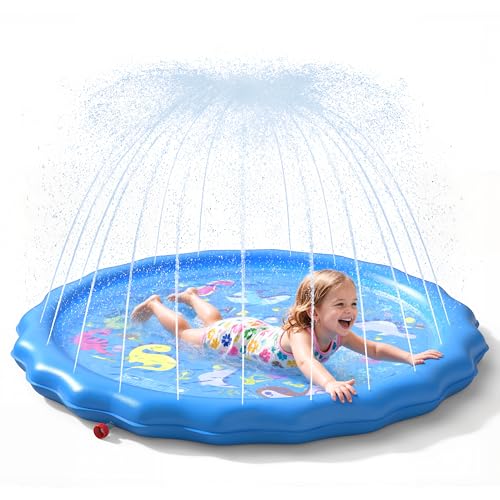 QPAU 67" Wasserspielmatte für Kinder – Outdoor-Splashpad für Kleinkinder 1-3+, rutschfestes PVC, einstellbare Wasserhöhe, Sommer-Spaß für Garten & Gartenpartys QPAU 67" Wasserspielmatte für Kinder – Outdoor-Splashpad für Kleinkinder 1-3+, rutschfestes PVC, einstellbare Wasserhöhe, Sommer-Spaß für Garten & Gartenpartys von QPAU