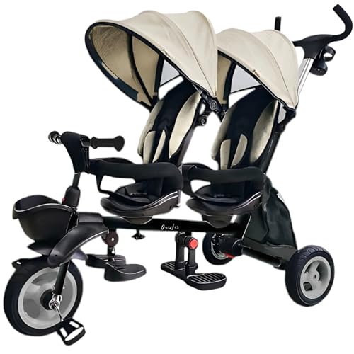 QPlay Mitwachsendes Babydreirad für zwei | Zwillingsdreirad | Dreirad für Babys von 10 Monaten bis 36 Monaten | Dreirad für Familienausflüge QPlay Mitwachsendes Babydreirad für zwei | Zwillingsdreirad | Dreirad für Babys von 10 Monaten bis 36 Monaten | Dreirad für Familienausflüge von QPLAY
