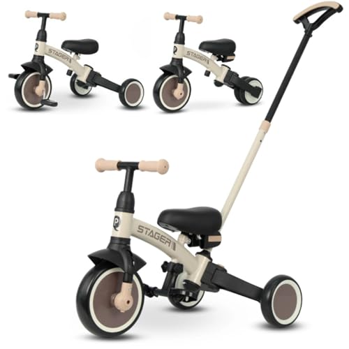 Qplay Trike Stager Evolutionäres Dreirad, 2-in-1, mit Schiebestange für Babys und Kleinkinder, ideal für 1 bis 4 Jahre von QPLAY