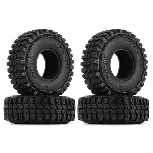 1,0 "weiche Gummi -Schlamm -Geländereifen für 1/18 1/24 Scale RC Crawler Cars kompatibel mit SCX24 AX24 -Models Upgrade Teil T1002 von QPSJXN