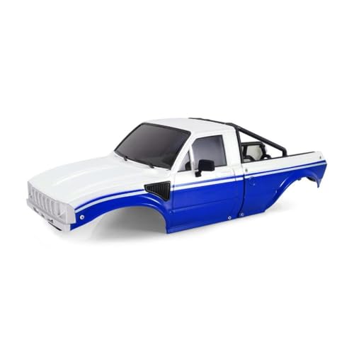 1/18 RC Crawler Hard Body Shell IR60 Pickup mit Bettregalkompatibel mit 1 18 -Skala -Off -Straßenfahrzeugmodellen ähnlich wie(Unassm. Blue White) von QPSJXN