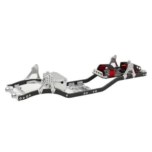 1 10 Scale RC Crawler Carbonfaser -Träger 4 mm Metall -Chassis -Rahmen -Kit kompatibel mit Offroad -Rock -Crawler -Fahrzeugen(Silver) von QPSJXN