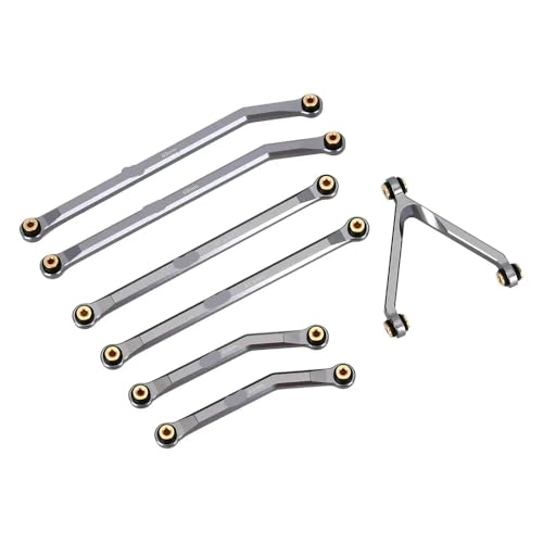 133,5 mm LWB -Aluminium -Chassis -Links, die mit 1 24 -Skala -RC -Crawler -Cars SCX24 AXI90081 STADBOLT AXI00004 B17 und ähnliche Modelle kompatibel sind(Grey) von QPSJXN