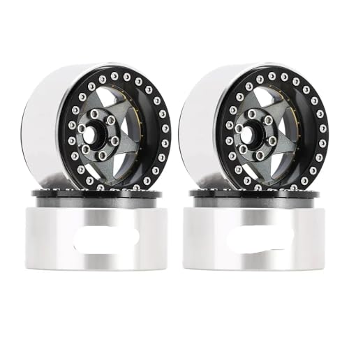 143G Super Heavy Messing und Aluminium Deep Dish 1,9 Zoll Beadlock Rad Rim kompatibel mit 1 10 -Skala -RC -Crawler -Modellen wie VS4 10 Gen8 W1958(4PCS W1958GL) von QPSJXN
