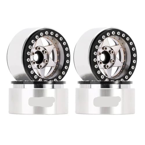 143G Super Heavy Messing und Aluminium Deep Dish 1,9 Zoll Beadlock Rad Rim kompatibel mit 1 10 -Skala -RC -Crawler -Modellen wie VS4 10 Gen8 W1958(4PCS W1958SR) von QPSJXN