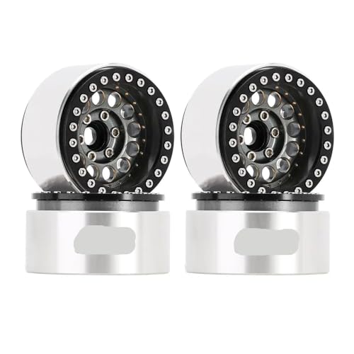 153g Messing und Aluminium Deep Dish 1,9 Zoll Beadlock Wheel Rand kompatibel mit 1 10 -Skala -RC -Crawler VS4 10 Gen8 W1957 Passt ähnliche Modellfahrzeuge an(4PCS W1957GL) von QPSJXN