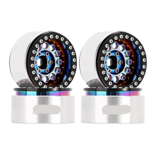 153g Messing und Aluminium Deep Dish 1,9 Zoll Beadlock Wheel Rand kompatibel mit 1 10 -Skala -RC -Crawler VS4 10 Gen8 W1957 Passt ähnliche Modellfahrzeuge an(4PCS W1957RW) von QPSJXN