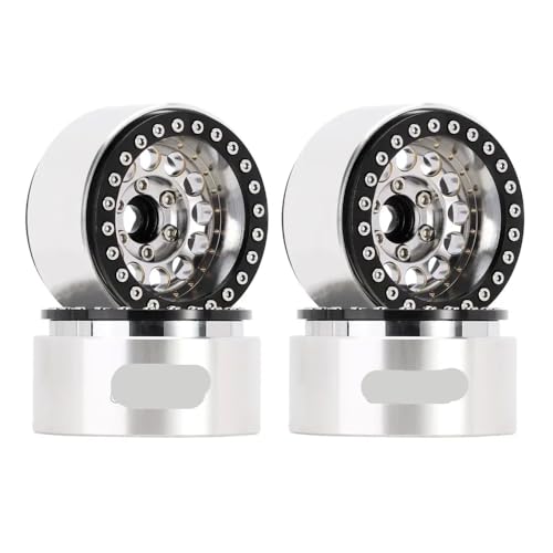 153g Messing und Aluminium Deep Dish 1,9 Zoll Beadlock Wheel Rand kompatibel mit 1 10 -Skala -RC -Crawler VS4 10 Gen8 W1957 Passt ähnliche Modellfahrzeuge an(4PCS W1957SR) von QPSJXN