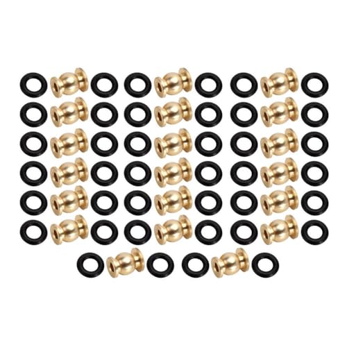 20pcs Aluminium-Messing-Stoßverknüpfungen Gelenkkugeln Pivot-Kugeln mit O-Ringen, die mit 1 24-Skala-RC-Crawler-Auto-SCX24-Teilen für Offroad-Fahrzeugmodelle kompatibel sind(20PCS Brass Balls) von QPSJXN