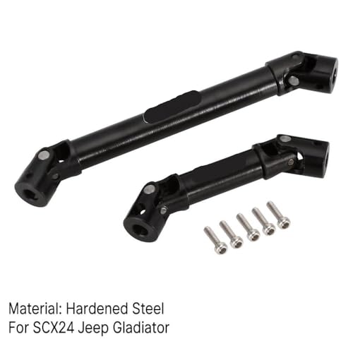 2pcs gehärtete Stahlmitte -Antriebswelle kompatibel mit 1 24 -Skala -RC -Crawler -Upgrade -Teilen für SCX24 -Modelle.(2PCS Black) von QPSJXN