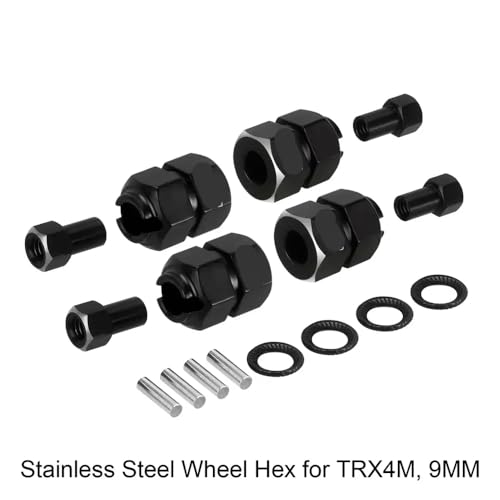9 mm Dicker Edelstahlrad-Hex-Adapter mit Muttern, die mit 1 18-Skala-RC-Crawler-Upgrade-Teilen 4m-60 Set von 4 kompatibel sind 9 mm Dicker Edelstahlrad-Hex-Adapter mit Muttern, die mit 1 18-Skala-RC-Crawler-Upgrade-Teilen 4m-60 Set von 4 kompatibel sind von QPSJXN