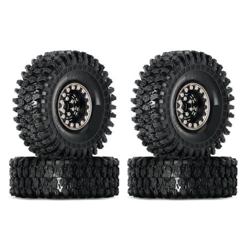 Beadlock -Messing -Rims -Reifen mit 64x24 mm für 1/18 1/24 RC Crawler Car kompatibel mit SCX24 FMS -Modellen Aktualisieren Teile W1005 T1011 von QPSJXN