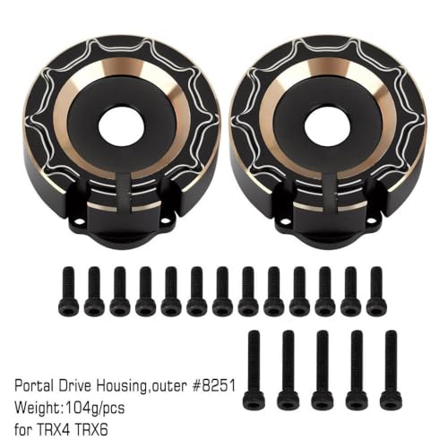 Messing Counterweight Drive Housing mit schwarzer Beschichtung für 1 10 Skala RC Crawler Car Upgrade -Teile, die mit TRX6 kompatibel sind(8251B-BK) von QPSJXN