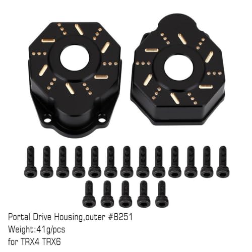 Messing Counterweight Drive Housing mit schwarzer Beschichtung für 1 10 Skala RC Crawler Car Upgrade -Teile, die mit TRX6 kompatibel sind(8251D-BK) von QPSJXN