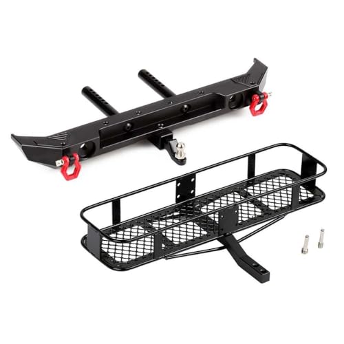Metall hinteren Stoßfänger mit Rückkupplungsträger -Rack -Rackvergleich mit 1 10 -Skala -RC -Crawler -Auto -Upgrade -Teilen 90046 III AXI03007(Bumper with Carrier) von QPSJXN