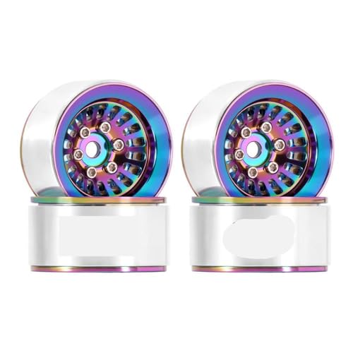 QPSJXN 1,0" Aluminium Beadlock Wheel Rim kompatibel mit 1/18 1/24 Skala RC Crawler Cars Modell W1055(4PCS W1055CL) von QPSJXN