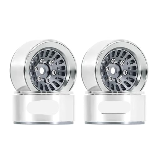 QPSJXN 1,0" Aluminium Beadlock Wheel Rim kompatibel mit 1/18 1/24 Skala RC Crawler Cars Modell W1055(4PCS W1055GL) von QPSJXN