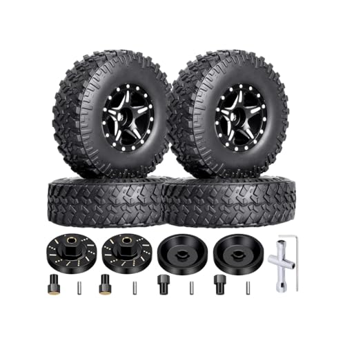 QPSJXN 1,0 Beadlock -Räder und Reifen mit Radgewichten und verlängerten Radscheiben, die mit 1/24 RC SCX24 C10 -Deadbolt kompatibel sind von QPSJXN