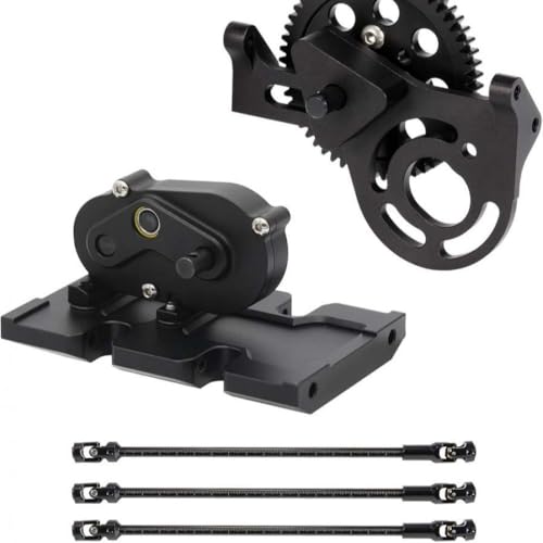 QPSJXN 1/10 Getriebekit mit 30 Prozent Overdrive -Getriebe und 3 -teiligen Laufwerken, die mit dem RC Crawler II -Element -Chassis kompatibel sind(Black) von QPSJXN