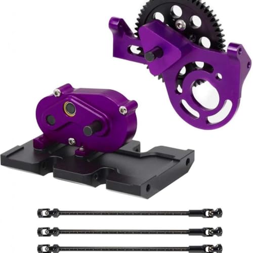 QPSJXN 1/10 Getriebekit mit 30 Prozent Overdrive -Getriebe und 3 -teiligen Laufwerken, die mit dem RC Crawler II -Element -Chassis kompatibel sind(Purple) von QPSJXN