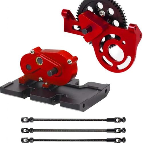 QPSJXN 1/10 Getriebekit mit 30 Prozent Overdrive -Getriebe und 3 -teiligen Laufwerken, die mit dem RC Crawler II -Element -Chassis kompatibel sind(Red) von QPSJXN