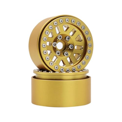 QPSJXN 1/10 Skala RC Crawler Car Brass Beadlock Wheel Rim Hub 240g 1pcs 1,9 Zoll kompatibel mit TRX6 III AXI03006 YK4082 und ähnliche Modelle(A 2PCS) von QPSJXN