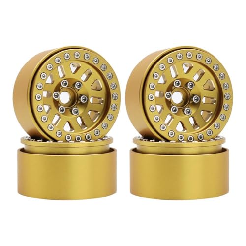 QPSJXN 1/10 Skala RC Crawler Car Brass Beadlock Wheel Rim Hub 240g 1pcs 1,9 Zoll kompatibel mit TRX6 III AXI03006 YK4082 und ähnliche Modelle(A 4PCS) von QPSJXN