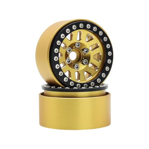 QPSJXN 1/10 Skala RC Crawler Car Brass Beadlock Wheel Rim Hub 240g 1pcs 1,9 Zoll kompatibel mit TRX6 III AXI03006 YK4082 und ähnliche Modelle(B 2PCS) von QPSJXN