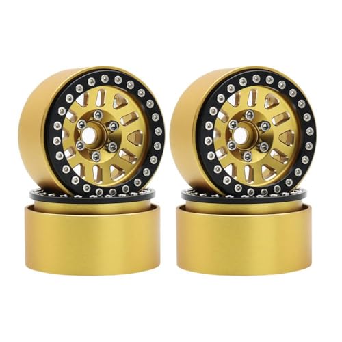 QPSJXN 1/10 Skala RC Crawler Car Brass Beadlock Wheel Rim Hub 240g 1pcs 1,9 Zoll kompatibel mit TRX6 III AXI03006 YK4082 und ähnliche Modelle(B 4PCS) von QPSJXN