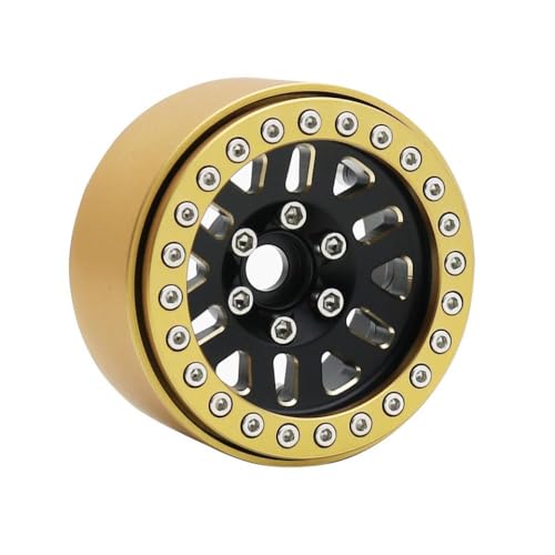 QPSJXN 1/10 Skala RC Crawler Car Brass Beadlock Wheel Rim Hub 240g 1pcs 1,9 Zoll kompatibel mit TRX6 III AXI03006 YK4082 und ähnliche Modelle(C 1PCS) von QPSJXN