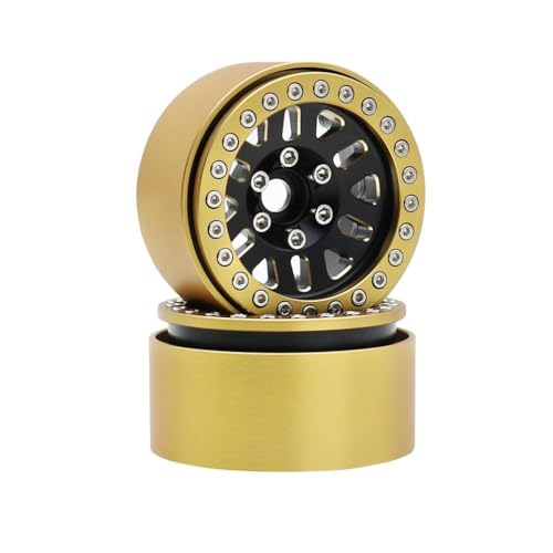 QPSJXN 1/10 Skala RC Crawler Car Brass Beadlock Wheel Rim Hub 240g 1pcs 1,9 Zoll kompatibel mit TRX6 III AXI03006 YK4082 und ähnliche Modelle(C 2PCS) von QPSJXN