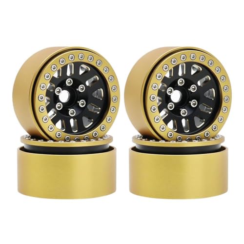 QPSJXN 1/10 Skala RC Crawler Car Brass Beadlock Wheel Rim Hub 240g 1pcs 1,9 Zoll kompatibel mit TRX6 III AXI03006 YK4082 und ähnliche Modelle(C 4PCS) von QPSJXN