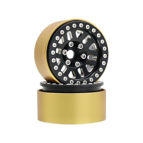 QPSJXN 1/10 Skala RC Crawler Car Brass Beadlock Wheel Rim Hub 240g 1pcs 1,9 Zoll kompatibel mit TRX6 III AXI03006 YK4082 und ähnliche Modelle(D 2PCS) von QPSJXN