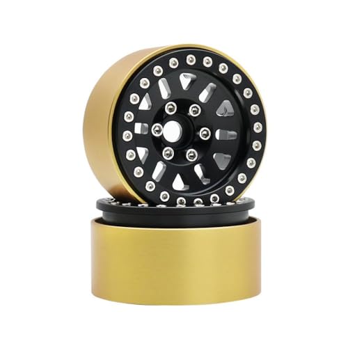 QPSJXN 1/10 Skala RC Crawler Car Brass Beadlock Wheel Rim Hub 240g 1pcs 1,9 Zoll kompatibel mit TRX6 III AXI03006 YK4082 und ähnliche Modelle(E 2PCS) von QPSJXN