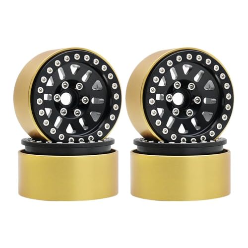 QPSJXN 1/10 Skala RC Crawler Car Brass Beadlock Wheel Rim Hub 240g 1pcs 1,9 Zoll kompatibel mit TRX6 III AXI03006 YK4082 und ähnliche Modelle(E 4PCS) von QPSJXN