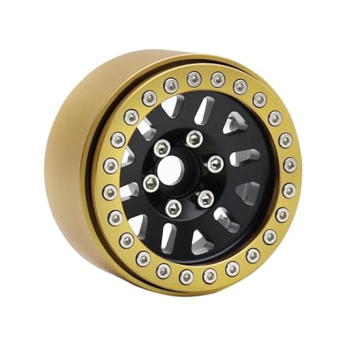 QPSJXN 1/10 Skala RC Crawler Car Brass Beadlock Wheel Rim Hub 240g 1pcs 1,9 Zoll kompatibel mit TRX6 III AXI03006 YK4082 und ähnliche Modelle(F 1PCS) von QPSJXN