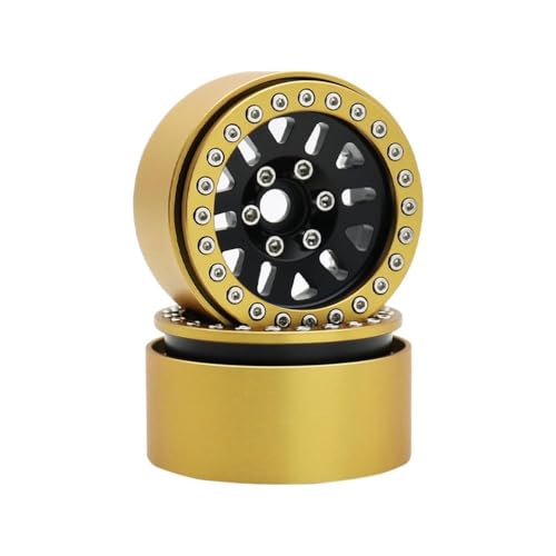 QPSJXN 1/10 Skala RC Crawler Car Brass Beadlock Wheel Rim Hub 240g 1pcs 1,9 Zoll kompatibel mit TRX6 III AXI03006 YK4082 und ähnliche Modelle(F 2PCS) von QPSJXN