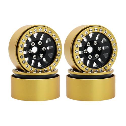 QPSJXN 1/10 Skala RC Crawler Car Brass Beadlock Wheel Rim Hub 240g 1pcs 1,9 Zoll kompatibel mit TRX6 III AXI03006 YK4082 und ähnliche Modelle(F 4PCS) von QPSJXN