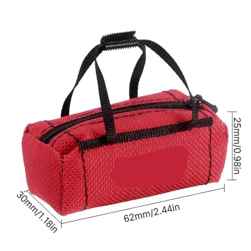QPSJXN 1/18 1/24 Skala RC Crawler Reisetasche kompatibel mit SCX24 AX24 Miniaturdekoration Sport Accessoire(Red) von QPSJXN